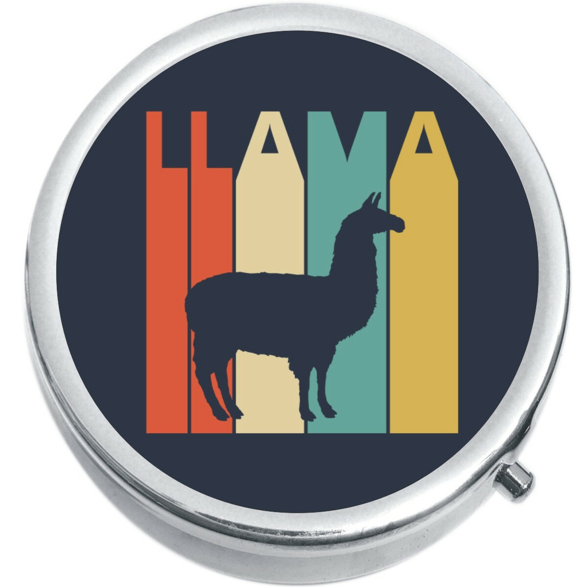 Llama Bold Navy Blue  Medicine Vitamin Pill Box
