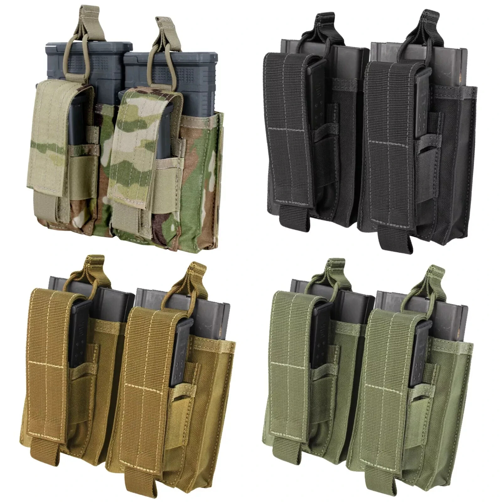 Condor Double Kangaroo MOLLE Open Top Ri  fle and P  istol Magazine Mag Pouch