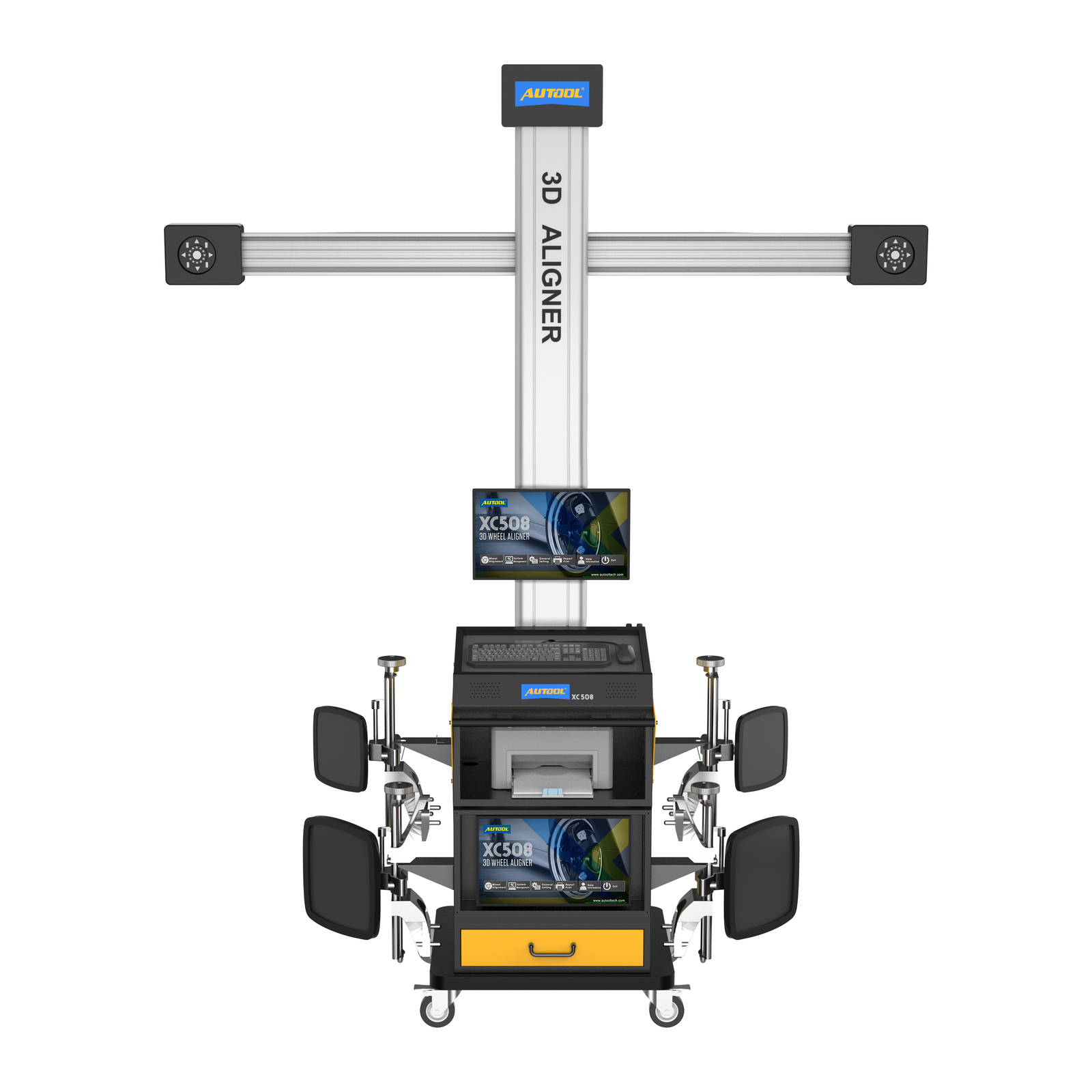 3D Wheel Alignment Machine Wheel Tire Aligner System Dual Display 19" W/Printer
