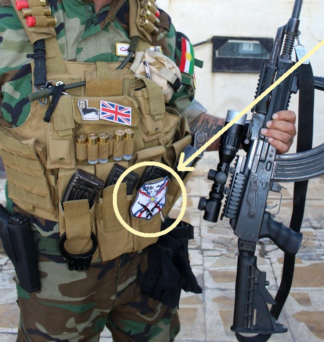 Iraq-Syria کورد Anti-Daesh Fighter velkrö Set: PESHMERGA پێشمەرگە + Kurdish Flag