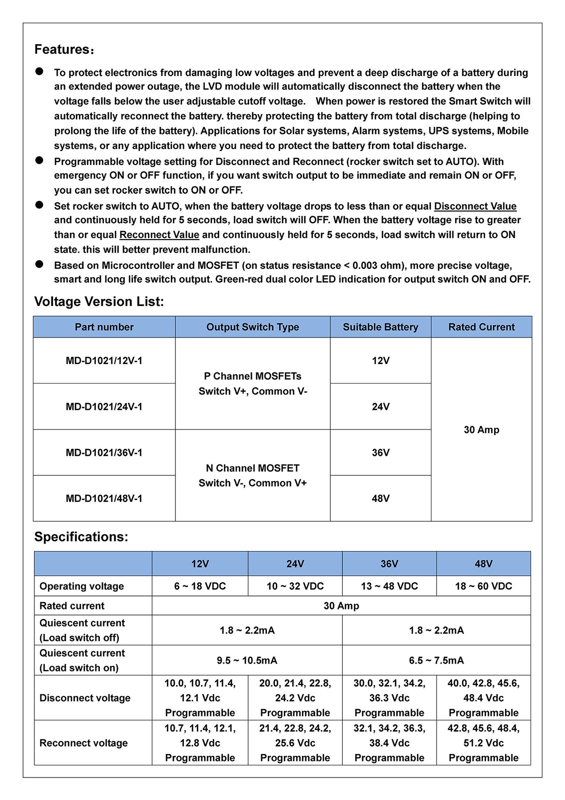 Czh-Labs Lvd Voltage Disconnect Module. 12V / Abs Panel Mount Terminal