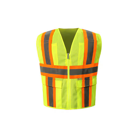 2W INTERNATIONAL FR-M7048C-2 3XL Hi-Vis FR Safety Vest 3XL Class 2 H Back,