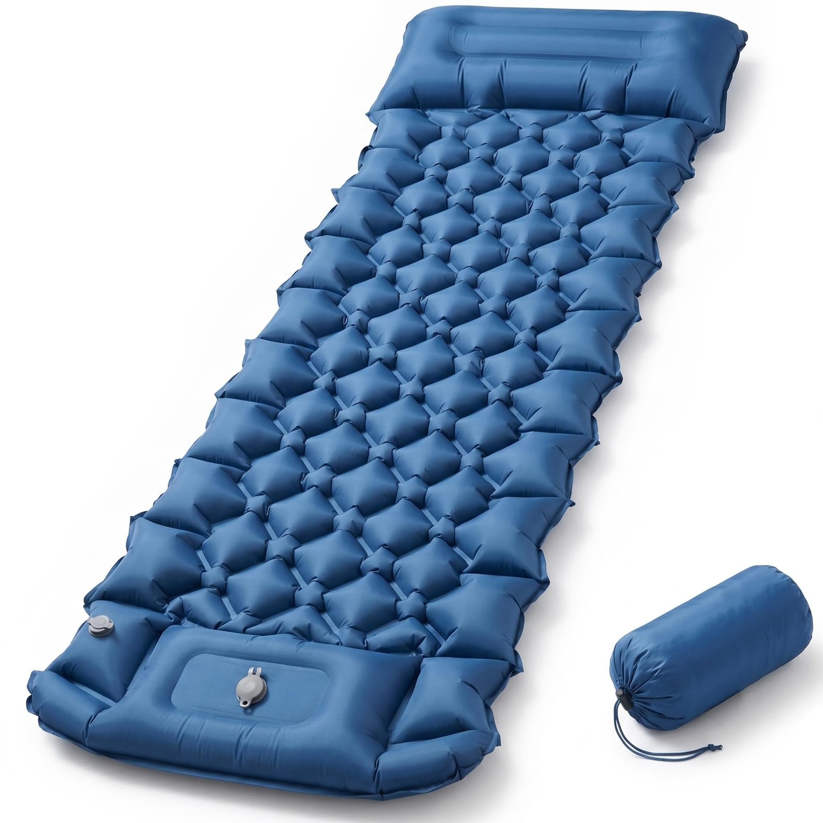 Sleeping Pad R-Value 3.0, 4” Thick Backpacking Sleeping Pad with Built-in Foo...