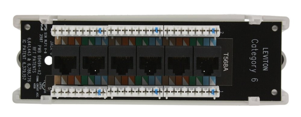 Leviton Category 6 Voice and Data Module, 47611-C6B, Black