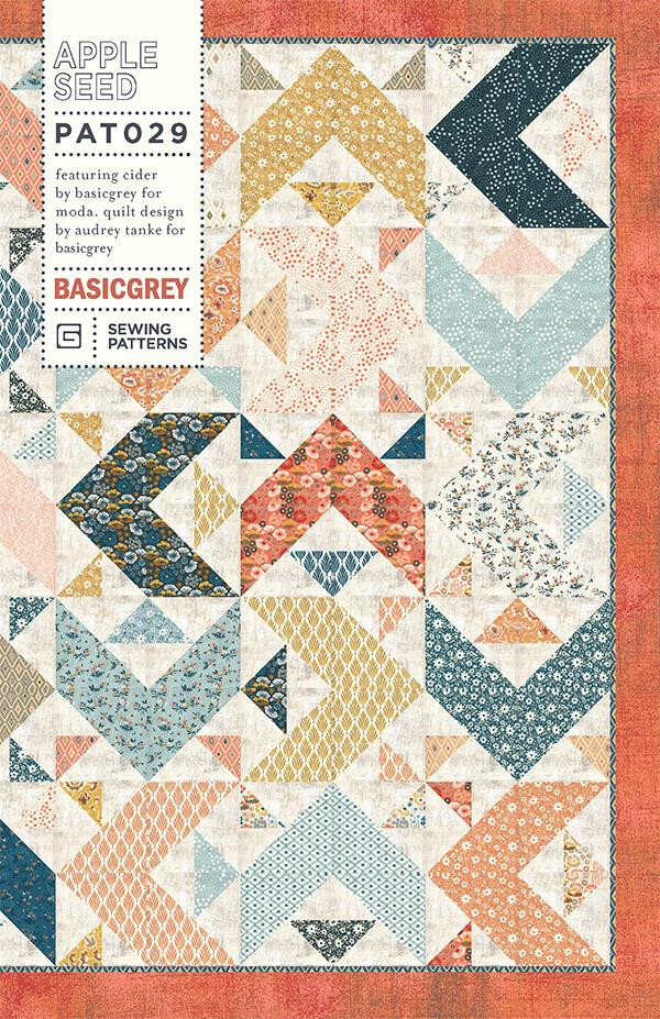 Apple Seed BasicGrey Quilt Pattern ~ modern blocks pieced Basic Grey PAT029