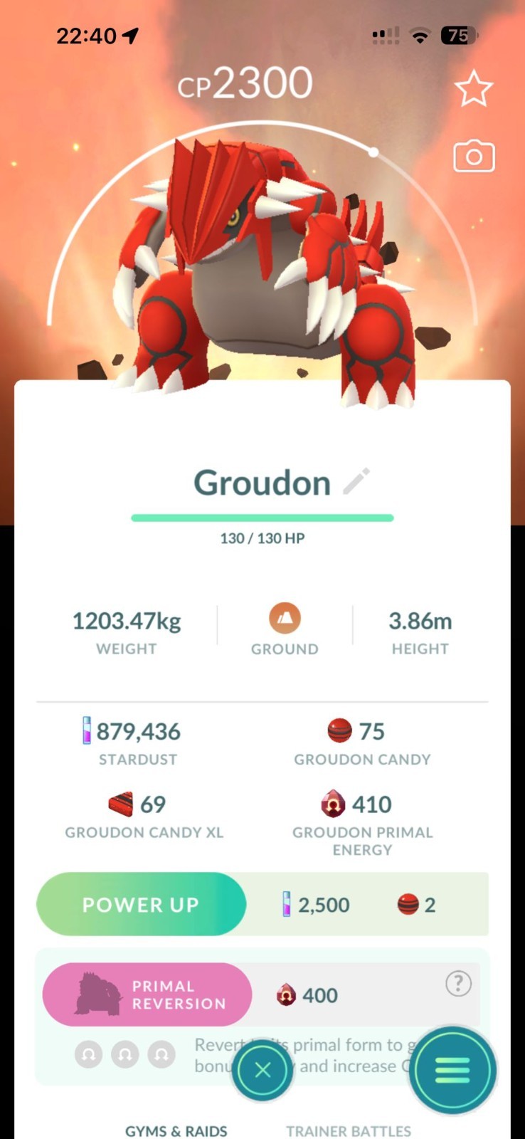 Pokemon Go Groudon (Legacy Move + Special Background)