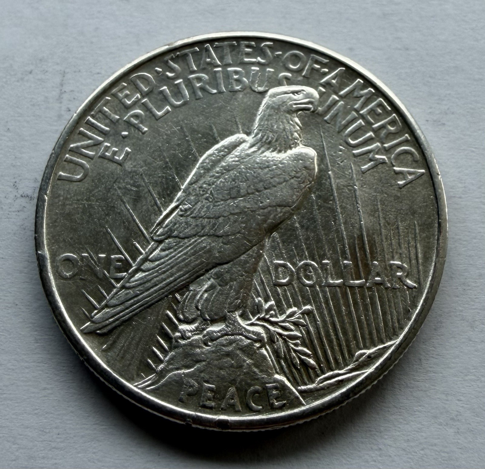 1921-P $1 PEACE SILVER ONE DOLLAR LIGHTLY CLEANED