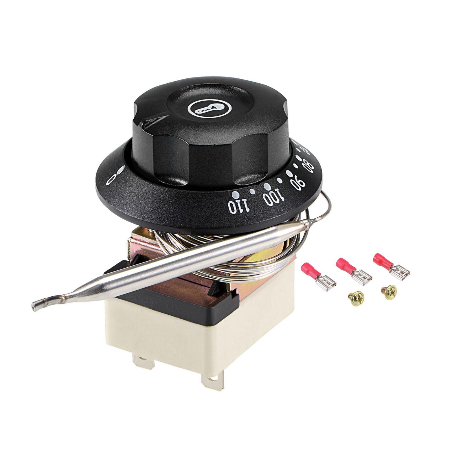 1NO 1NC 250V 16A 30-110C Capillary Thermostat, 2m, 2 Screw&3 Crimp Terminal