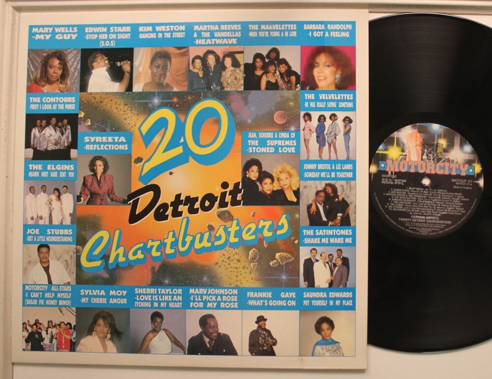 Various Artists Lp 20 Detroit Chartbusters On Motorcity - Vg++ To Nm! Or Better