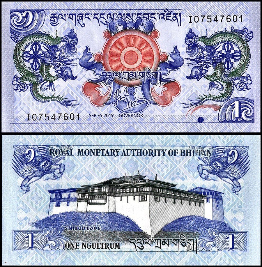 Bhutan 1 Ngultrum, 2019, P-27c, UNC
