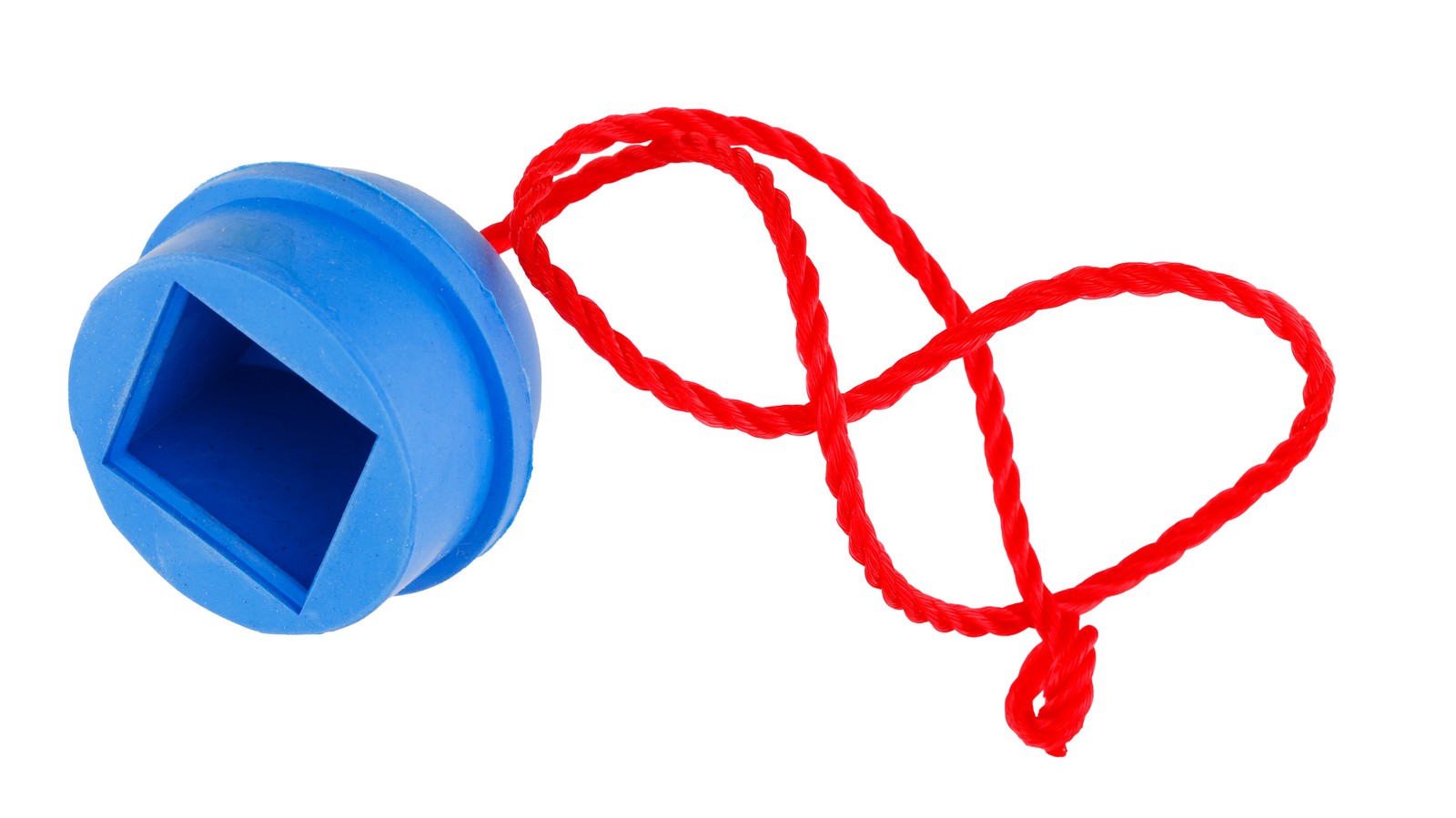 SRS Blue Rubber Billiards Pool Cue Chalk Holder w/ Red Hanging String