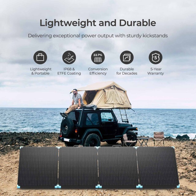 Renogy 220W Portable Solar Panel Suitcase 23% High Efficiency For RV Refurbished