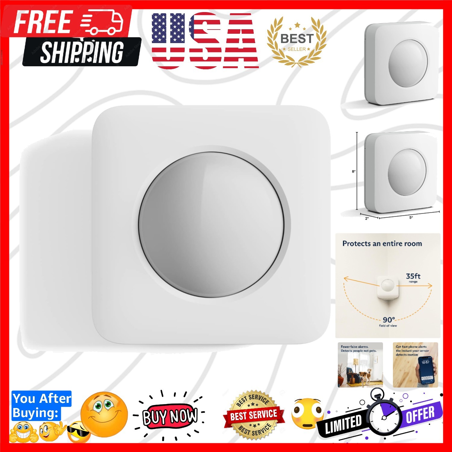 Motion Sensor - Compatible with Gen 2 Home Security System
