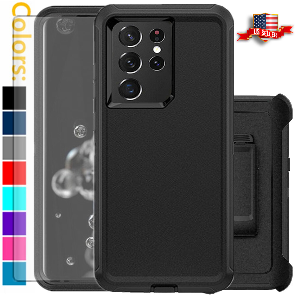 For Samsung Galaxy S22 S22+Ultra Shockproof Defender Case w/ Belt Clip & Screen