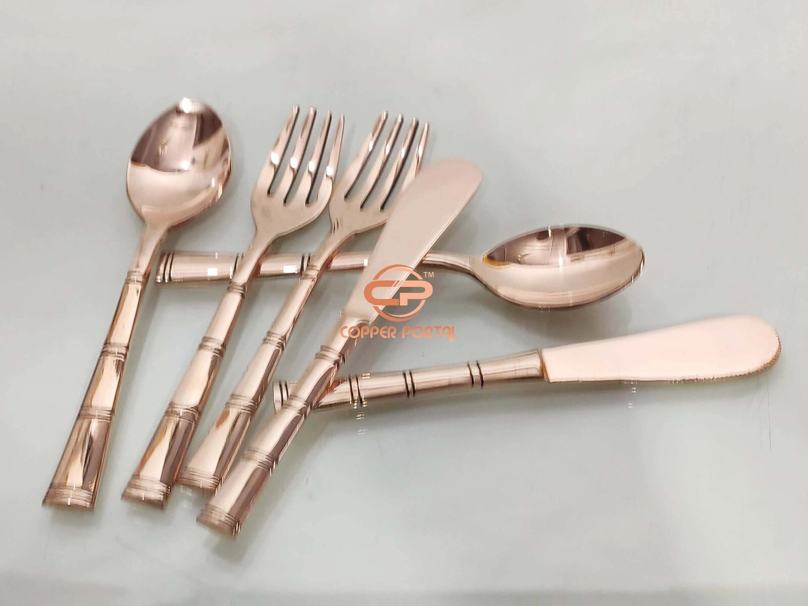 Pure Copper Cutlery Set Luxurious Dessert Spoon, Dessert Fork Flatware Gift