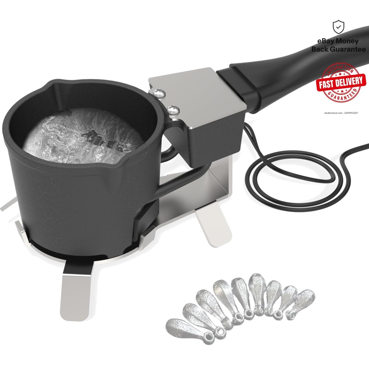 Quick-Heating 5lb Electric Lead Melting Pot for Fishing Weights & Casting