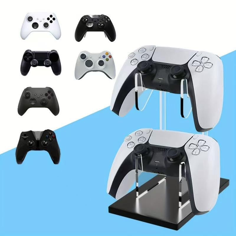 2-Tier Game Controller Holder Universal Dual Controller Headphone Stand