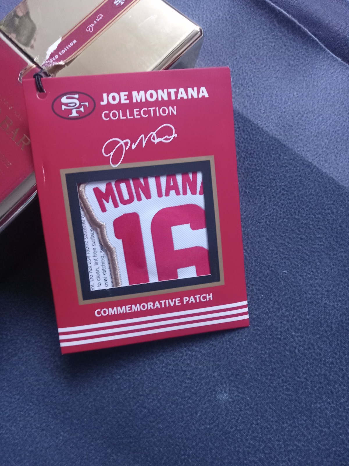 Joe Montana 49ers Gold Bar Whiskey Limited Edition Empty Bottle with Patch