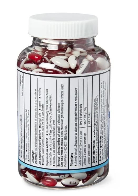 Equate Stool Softener Laxative Softgels for Constipation, 100 mg, 400 Count