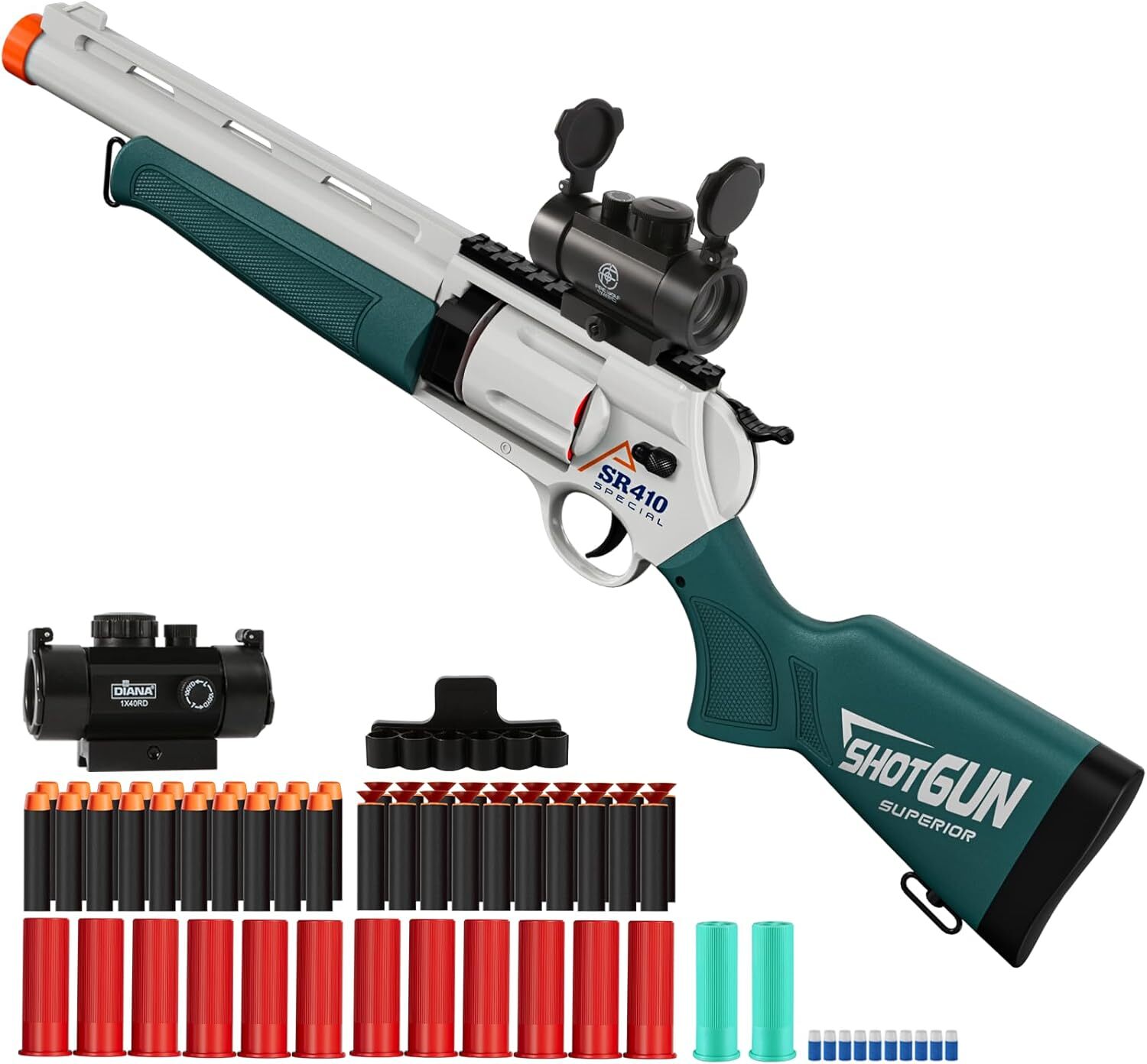 Length Shooter Toy Guns, EVA Foam Blasters & Wheel Reloading Design for Kid gift