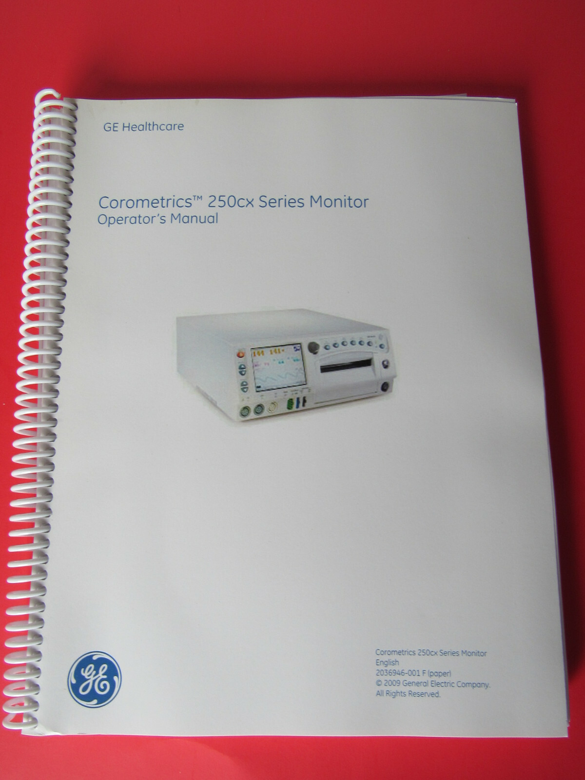GE Corometrics 250 CX Series Maternal Fetal Monitor Operator's Manual #2036946-0