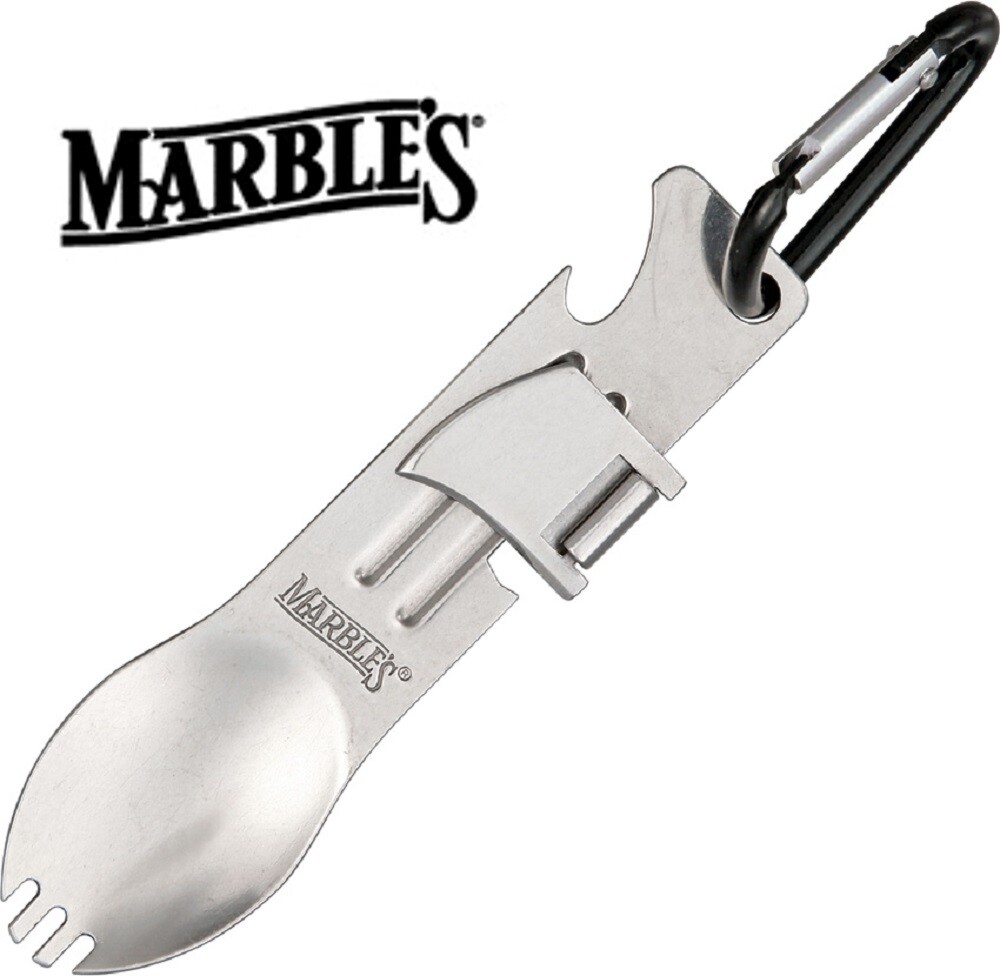 Marbles Campers Best Friend Stainless Steel Camping Utensil - Spork, Can Opener