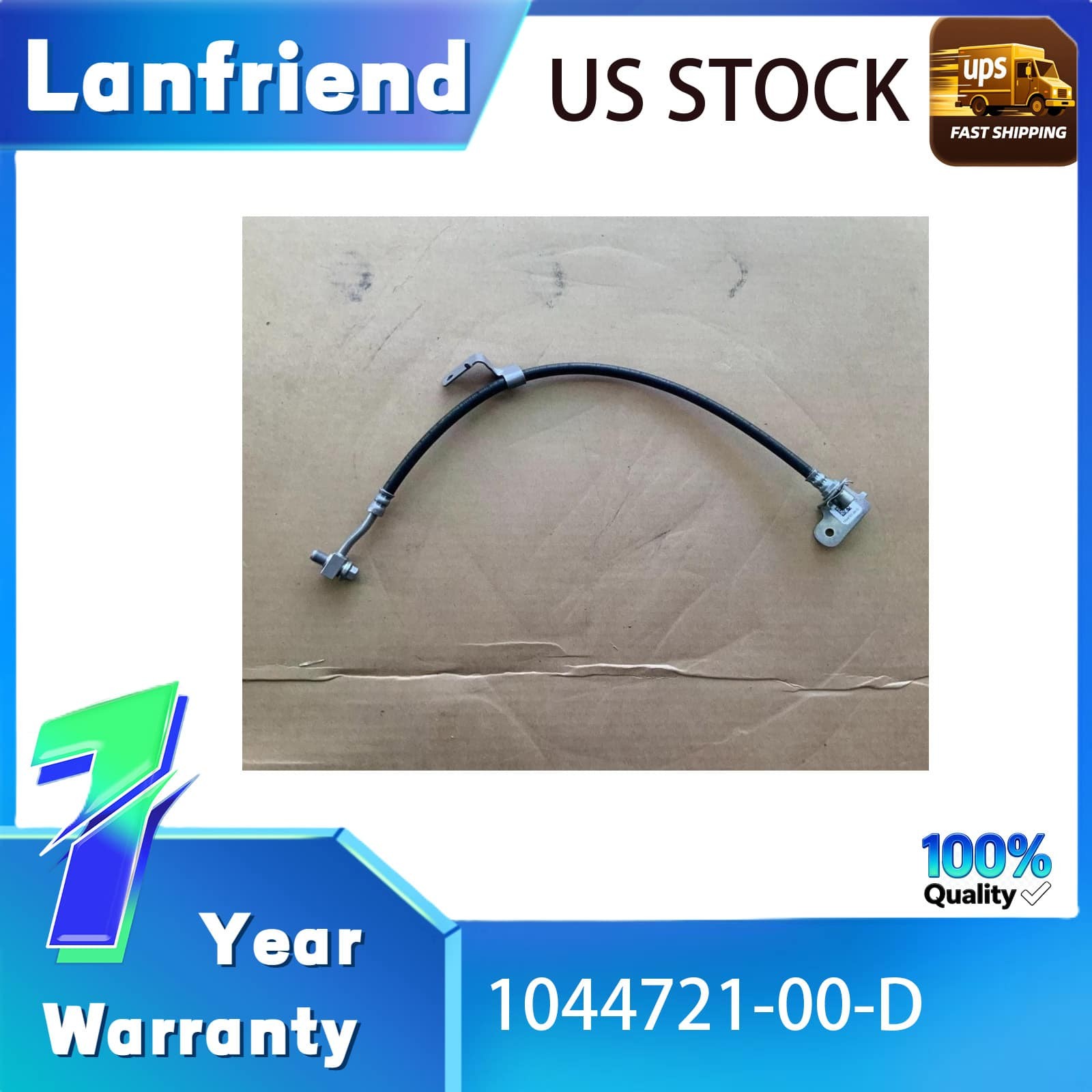 fits Tesla Model 3 17-23 Front Left Brake Hose 1044721-00-D New Style Design 🔥