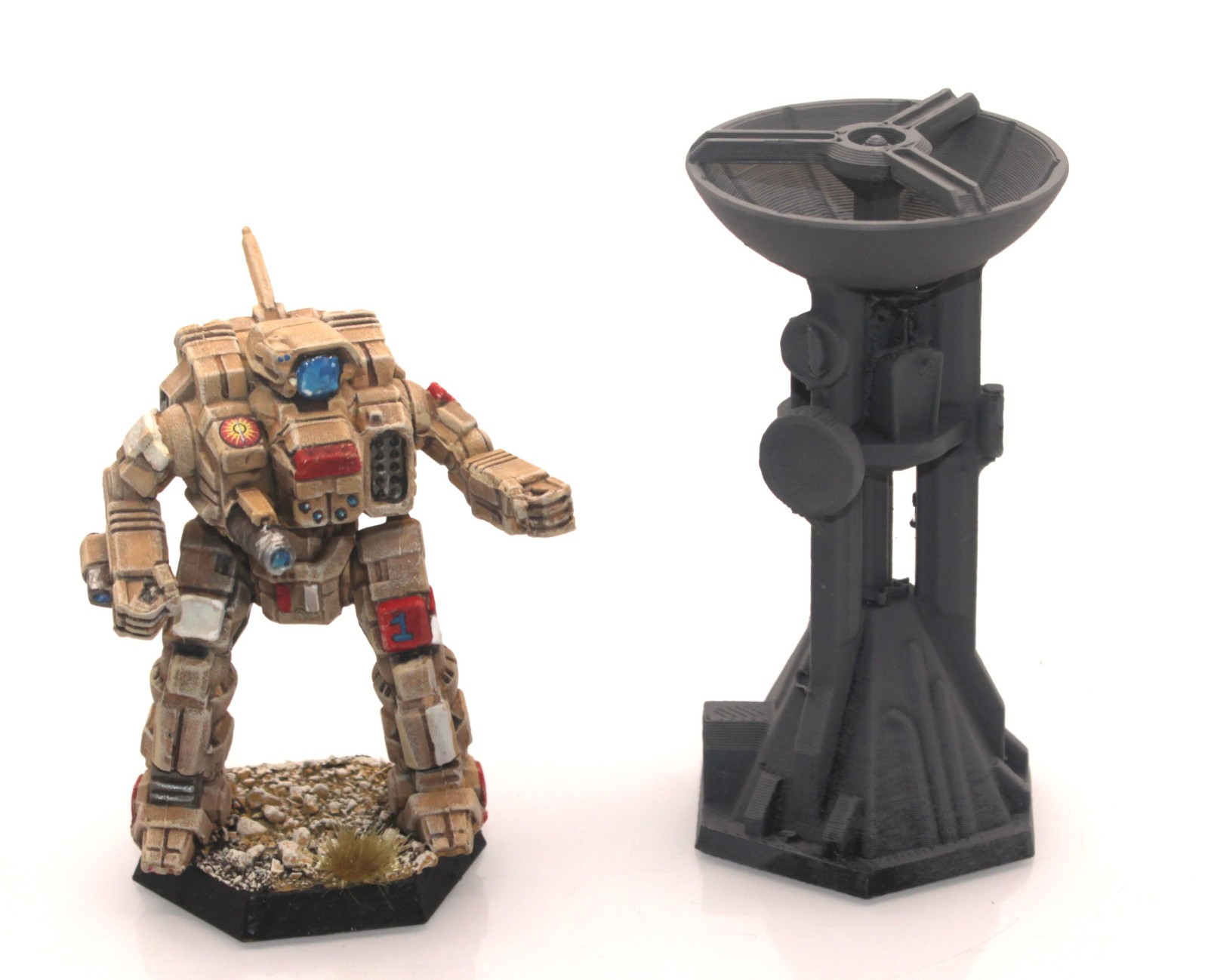 BattleTech Hexed Satellite Uplink Building  3D Printed