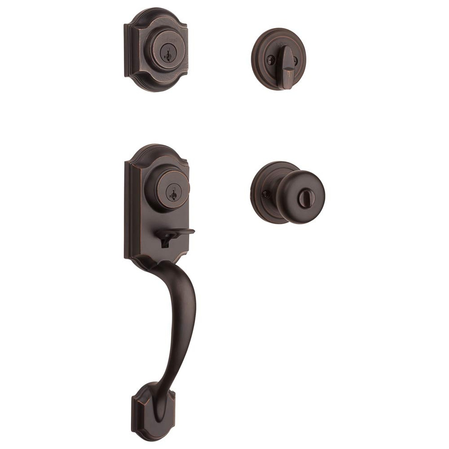Kwikset Montara Front Door Lock Handle and Deadbolt Set, Entry Handleset Exte...
