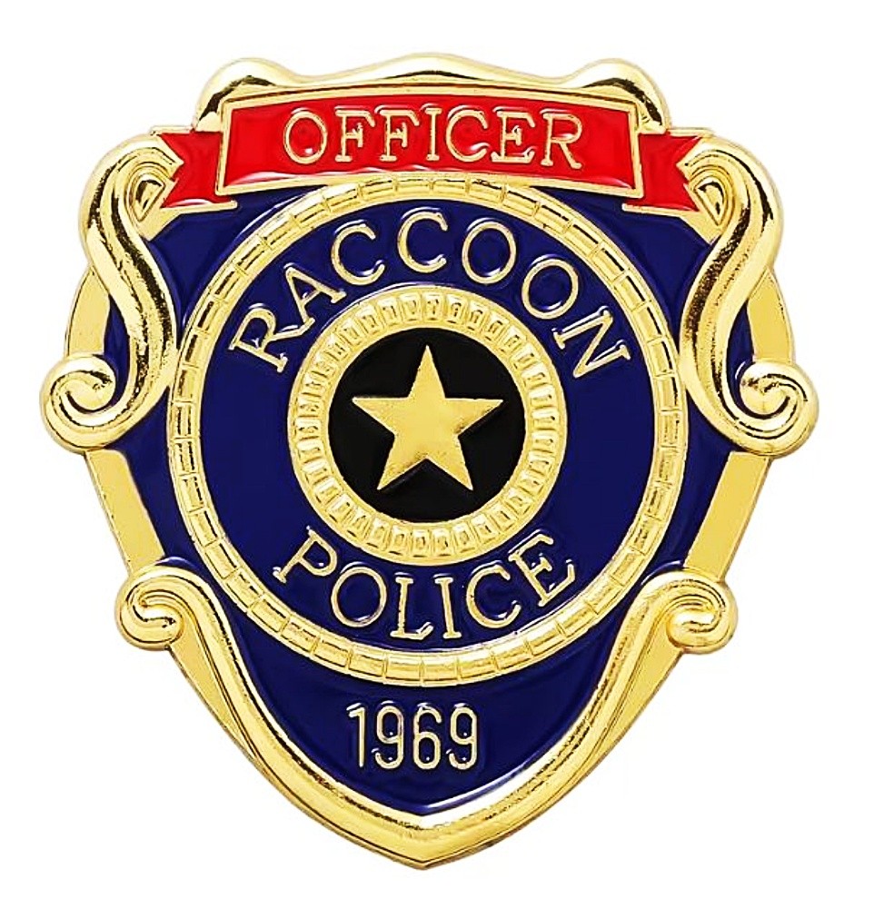 Resident Evil Raccoon Police Large Detective Badge Logo Enamel Metal Pin UNUSED