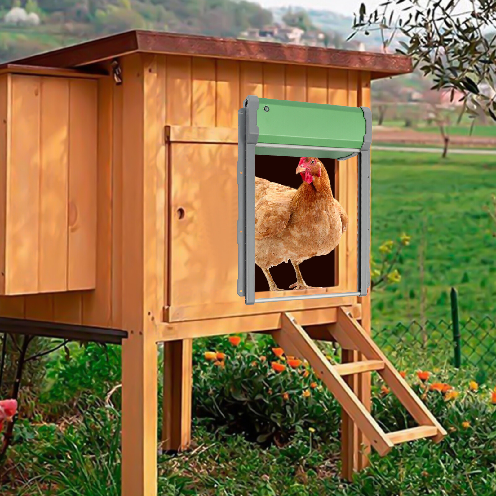Automatic Chicken Coop Door Solar Powered with Light Sensor & Remote Control