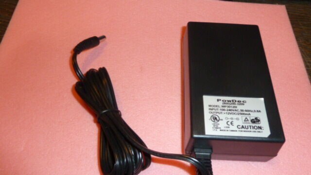 NEW PowDec WP30120I Power Adapter 100-240VAC 50-60Hz 0.8A 12VDC 2500mA (2.5A)