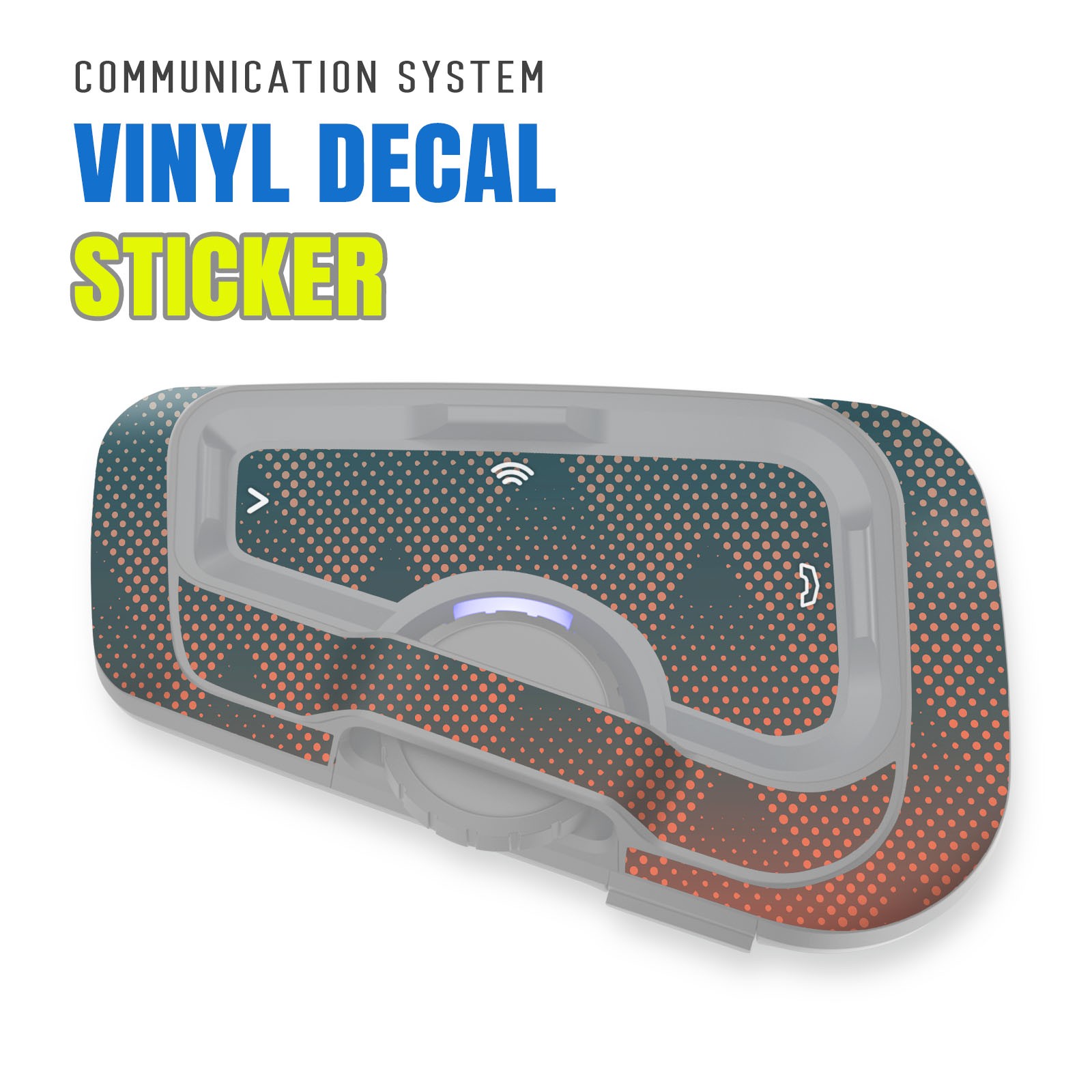 For CARDO Freecom 4X 2X Headsets Protective Wrap Sticker x2 Blue Gradient Dot