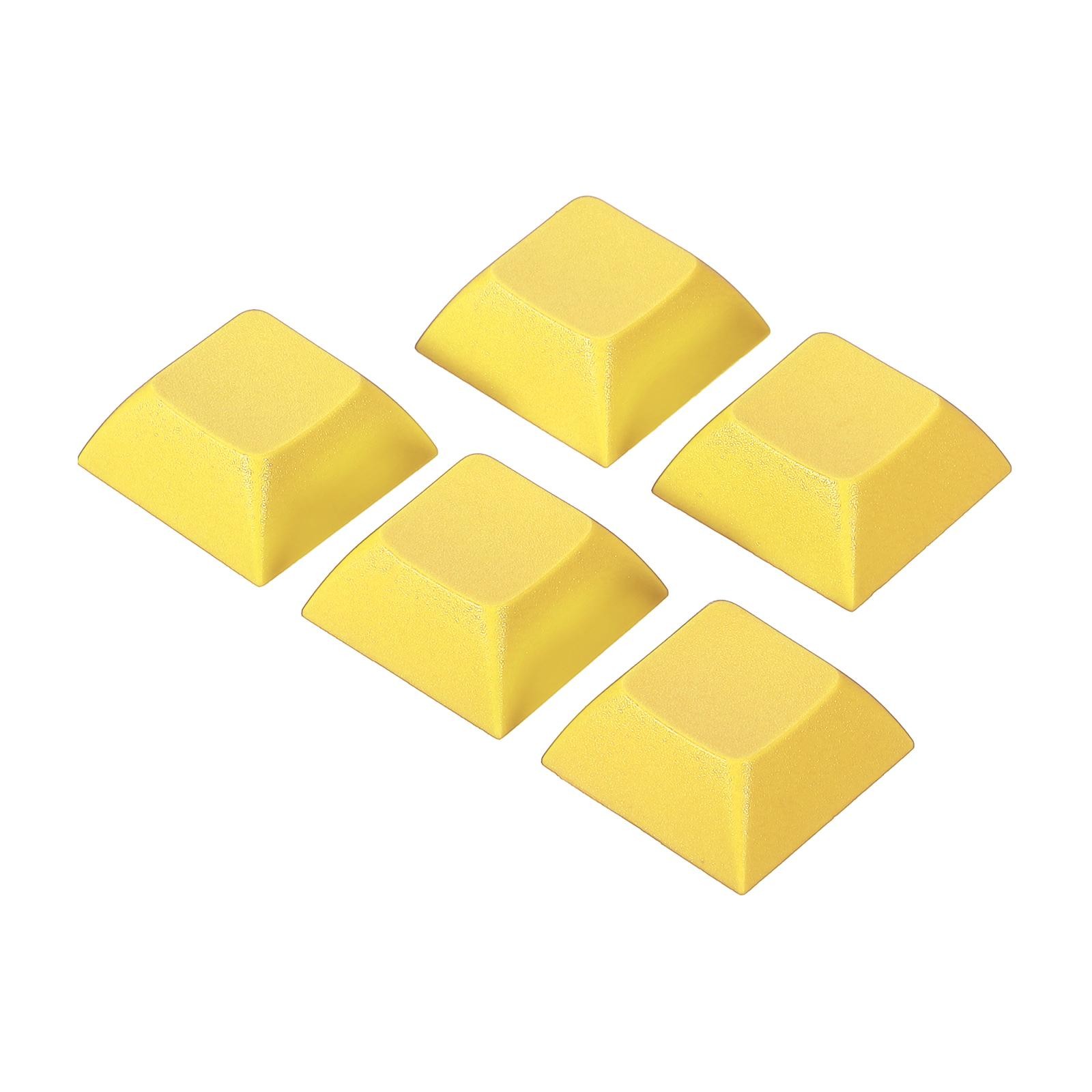 1U Blank Keycaps 5 Pack MX Keyboard Replacement Universal PBT Mechanical Yellow