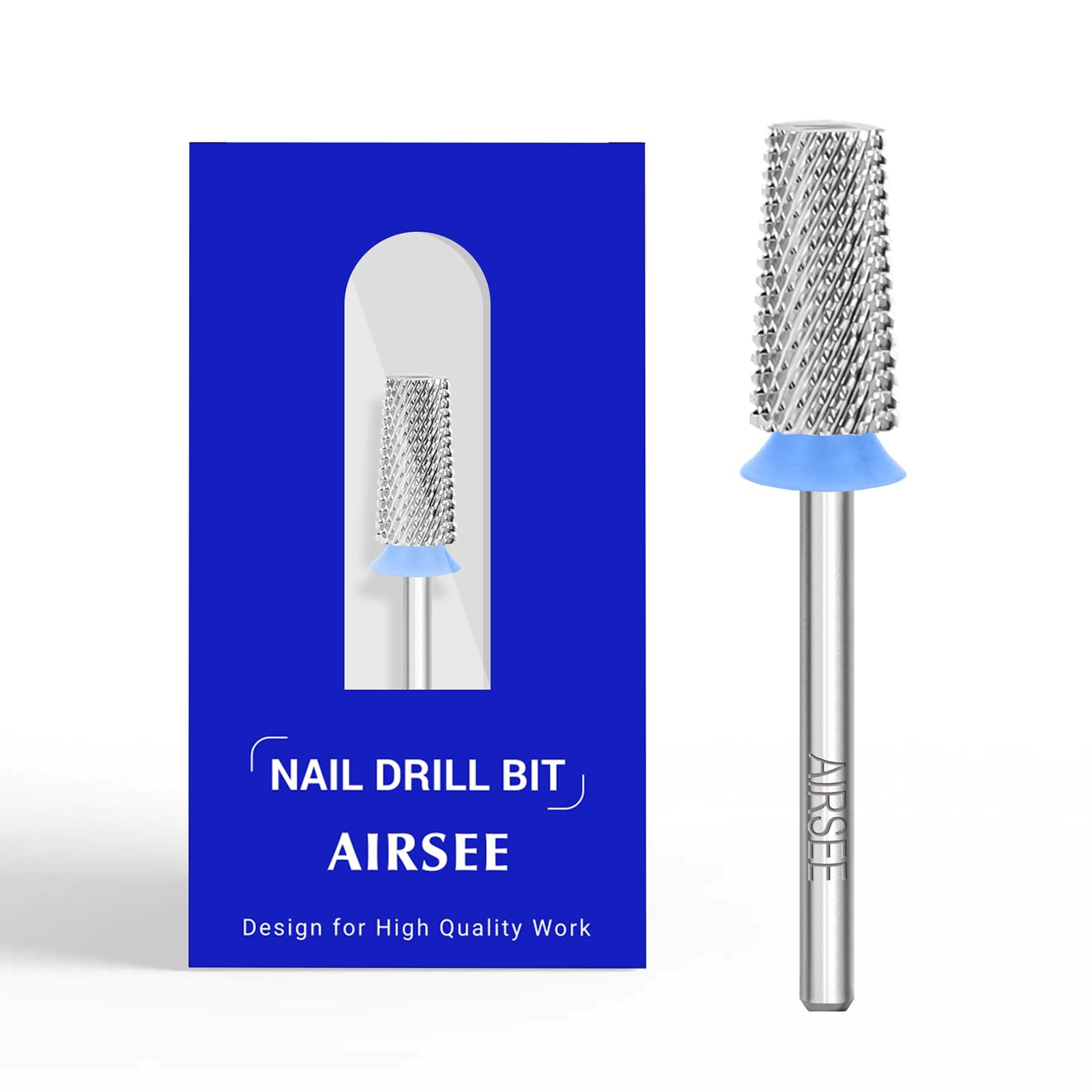 AIRSEE Tungsten Carbide Acrylic Nail Drill Medium-M, Flat Top Tapered Barrel