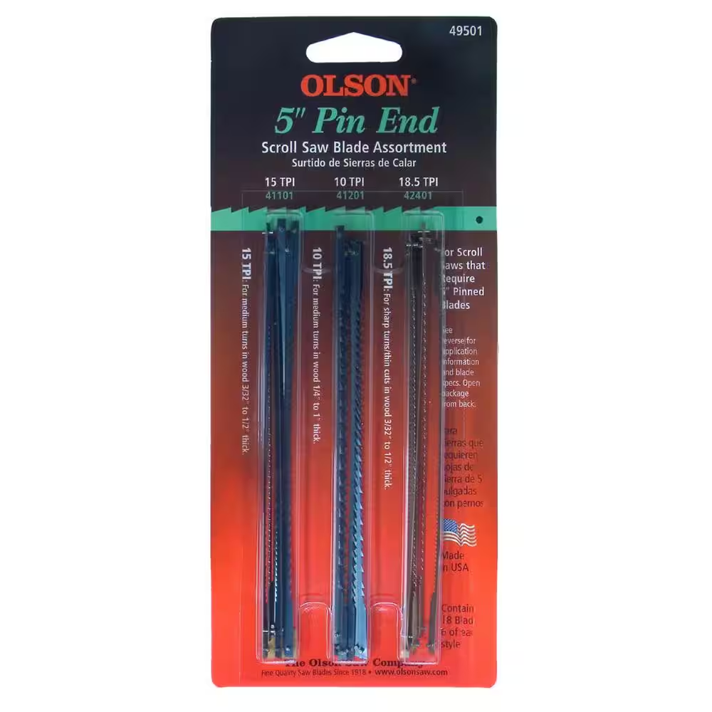 Premium 5 Inch Plain End Precision Scroll Saw Blade Assortment - Perfect for and