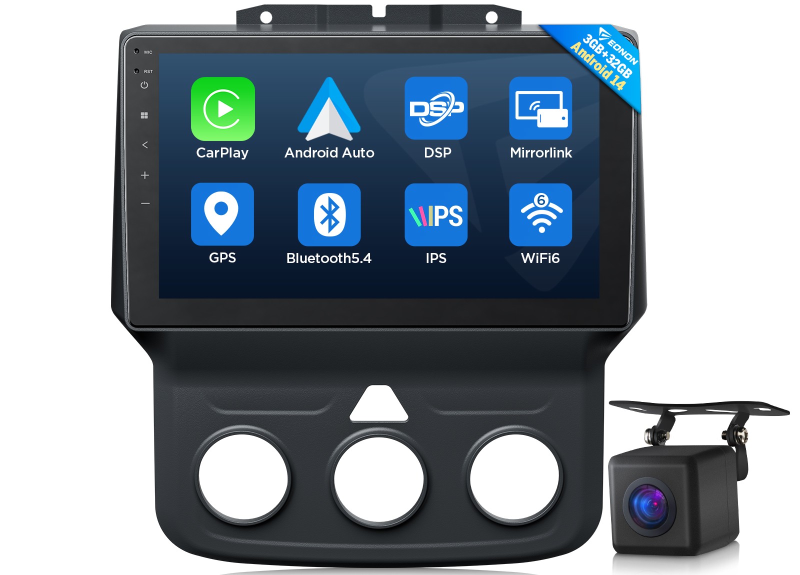 9" IPS Touch Screen Android 14 Car Radio GPS System Stereo CarPlay for RAM 1500