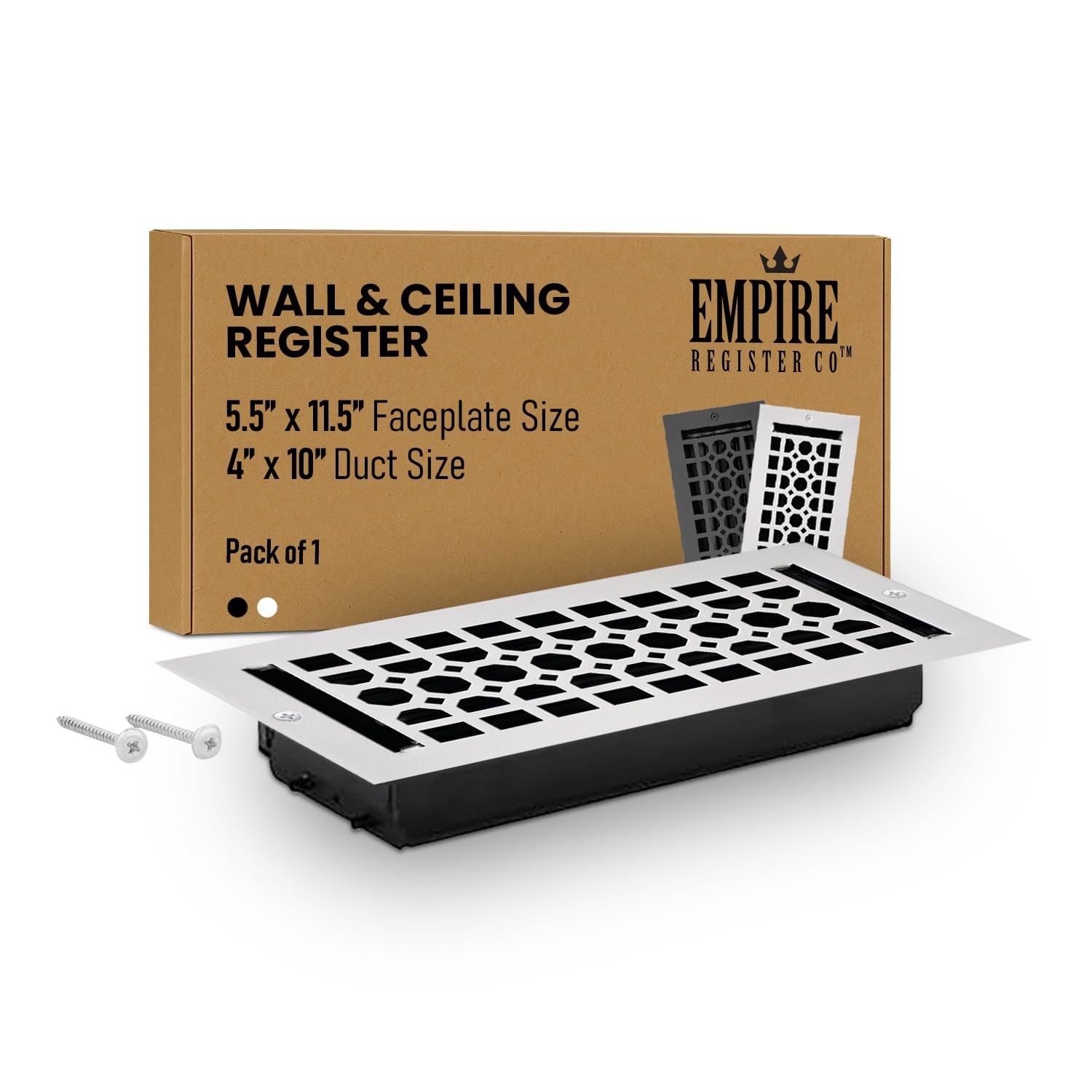 Empire Register Co, Ceiling & Wall Vent Cover - 4x10 inch, Honeycomb Design, ...