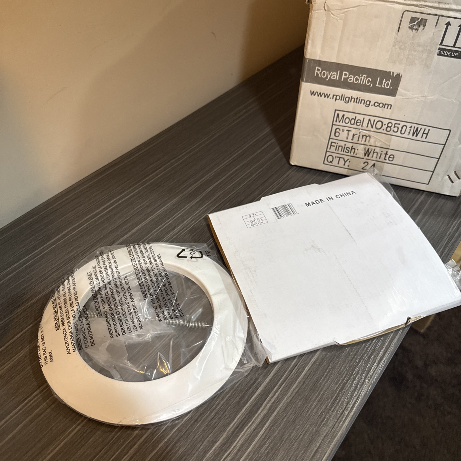 Rp Lighting 6in Trim White Model No 8501WH Light Fixture Recessed Trimming