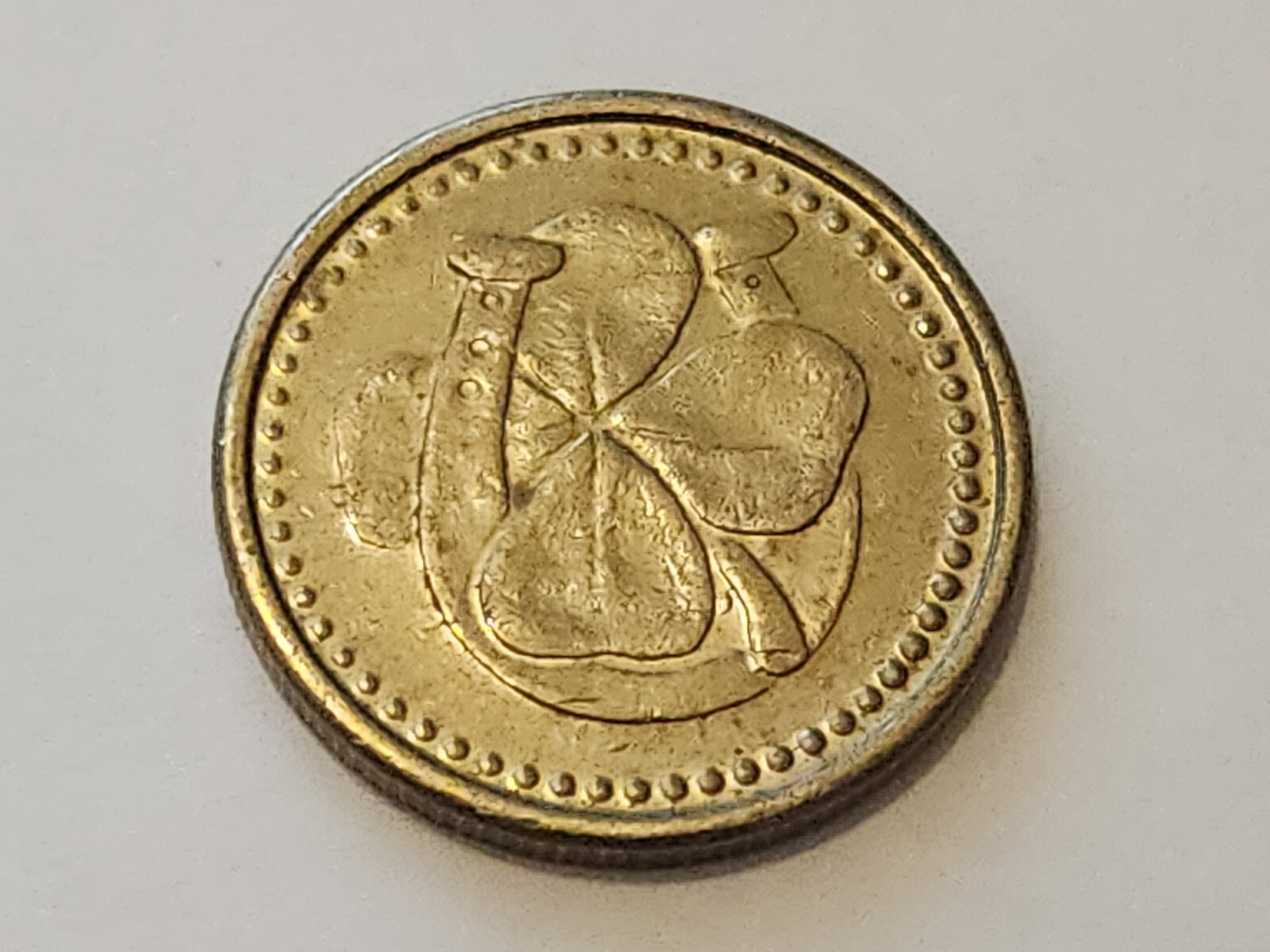 Lucky Pocket Coin - 4 Leaf Clover & Horseshoe, Good Luck, Casino