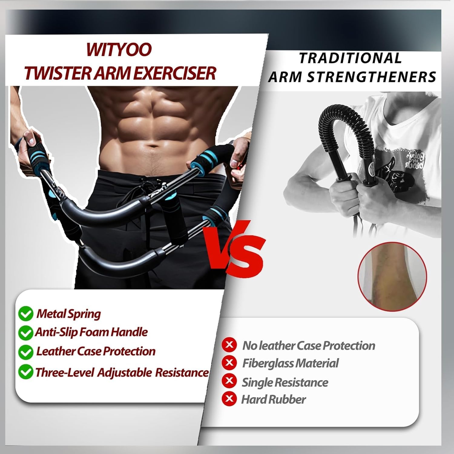 Twister Arm Trainer, Chest Workout Equipment, Three-Level Adjustable Forearm ...