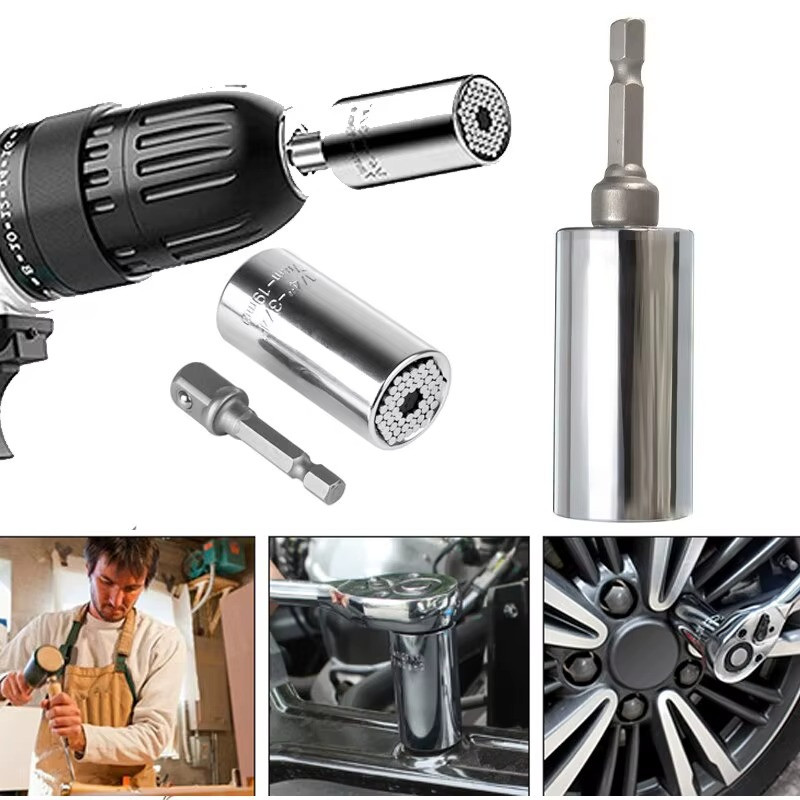Universal SOCKET Wrench Tool 1/4-3/4 7mm-19mm Magic Grip Alligator Adapter Set