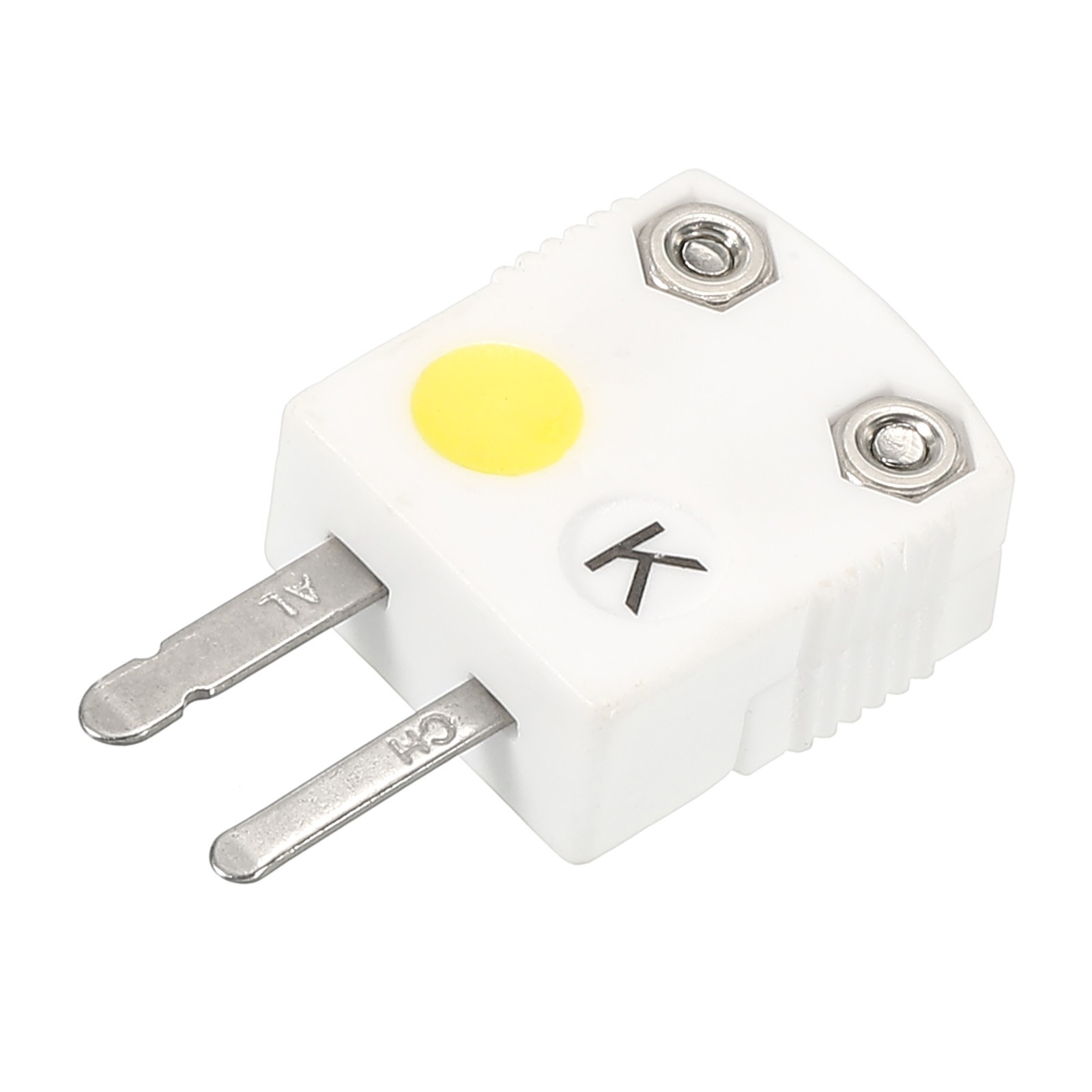 K Type Thermocouple Wire Connectors Male Plug 650°C(1202°F) White