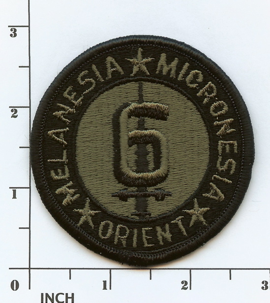 USMC 6th Marine Division PATCH Subdued OD ! RARE! 6th MarDiv camo for WWII Vets!