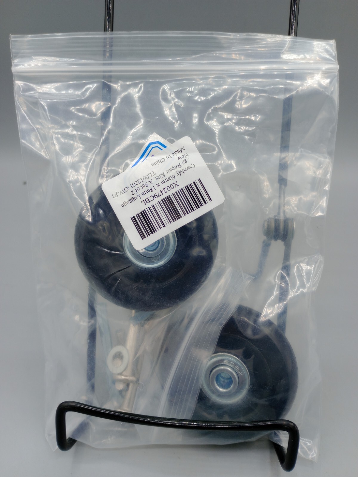 60 x 18mm Luggage Suitcase Wheels Replacement Repair kit 1 Pair (Black)