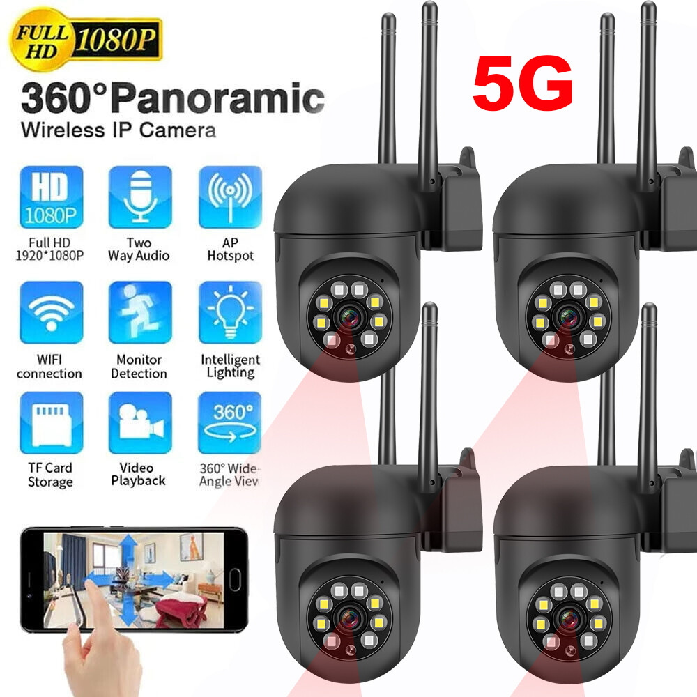 4PCS Wireless 5G WiFi Security Camera System Outdoor Night Vision Two Way Audio
