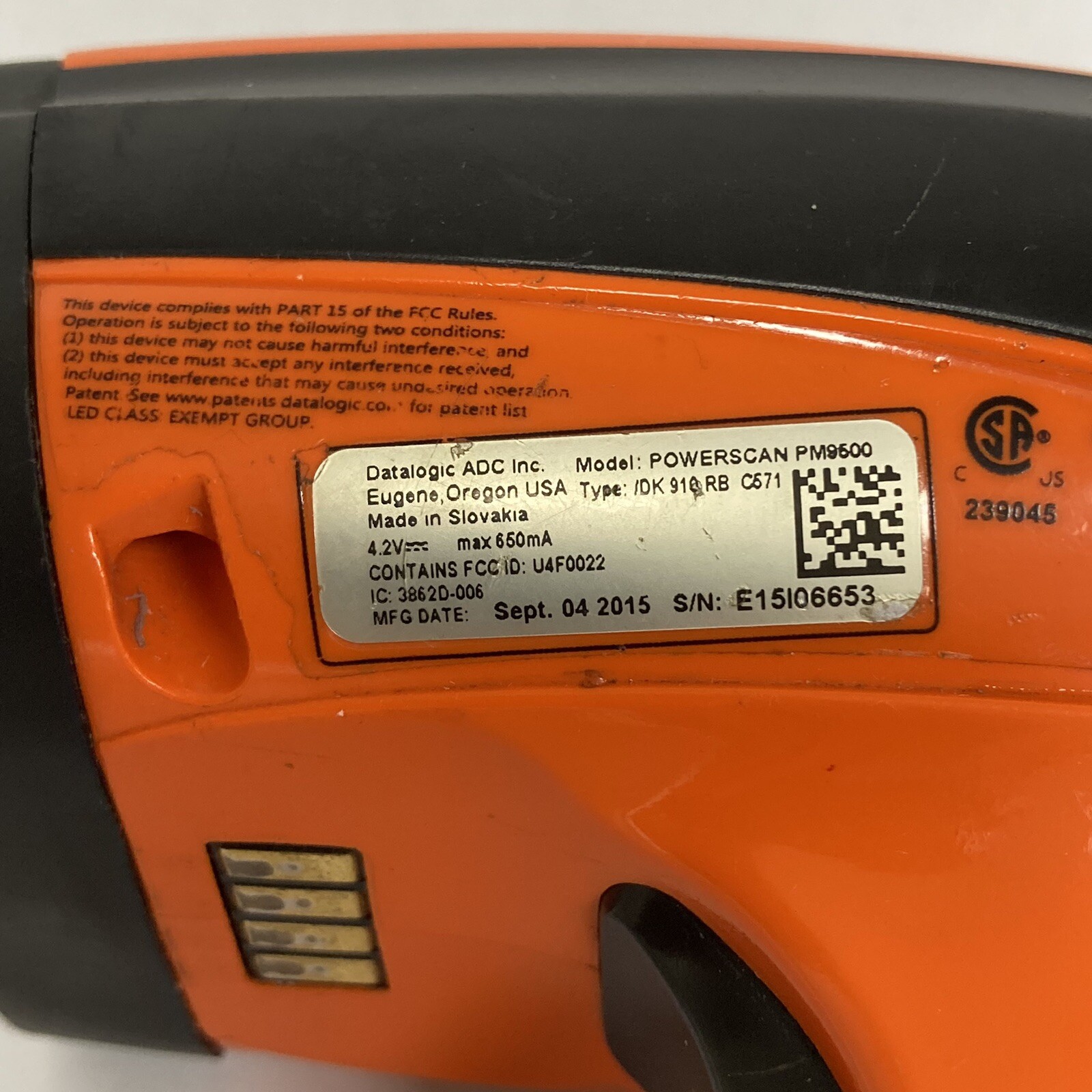 Datalogic POWERSCAN PM9500 Wireless Scanner *NO CHARGER" Preowned