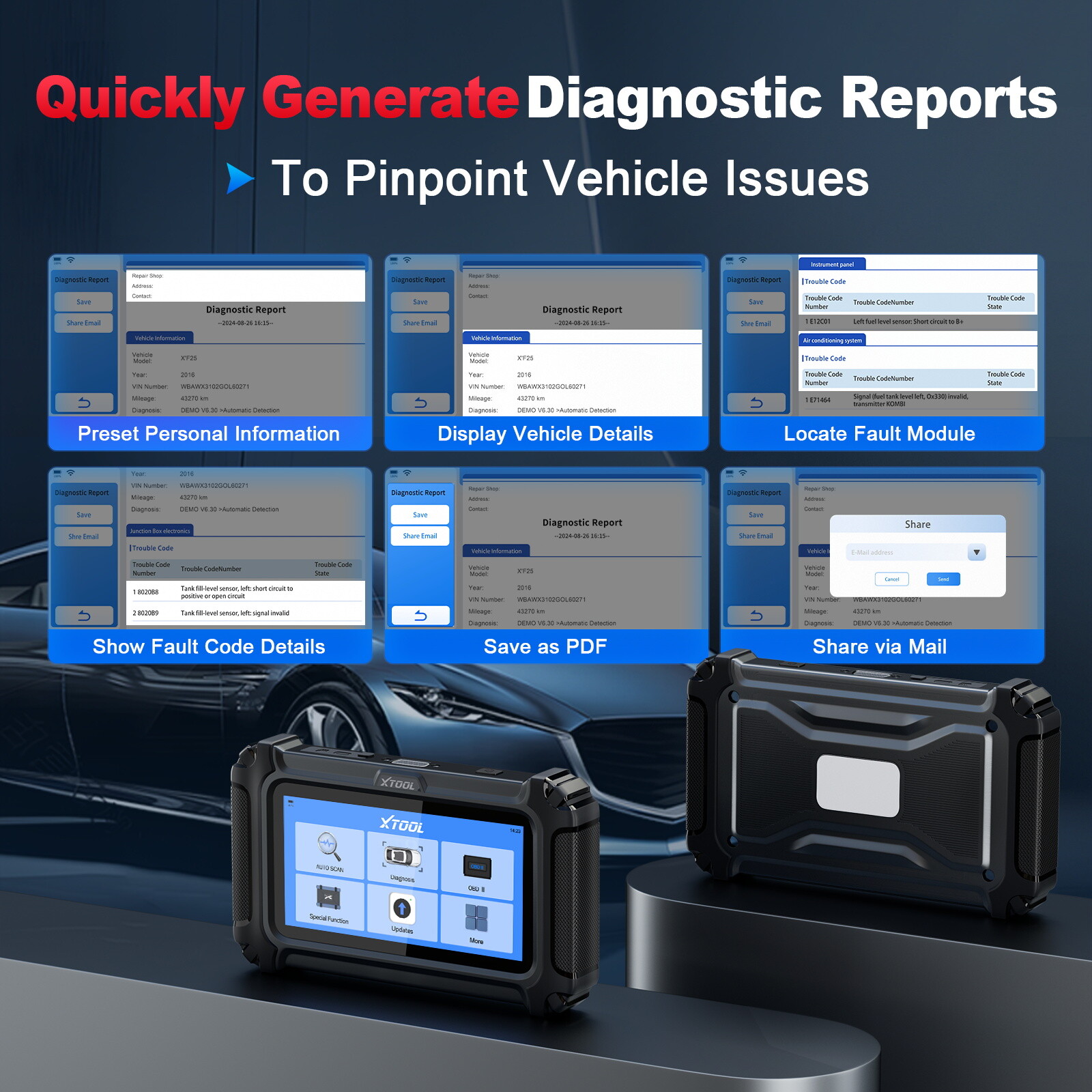 XTOOL D5S Auto Diagnostic Scanner Tool Car Code Reader AutoAuth CANFD 15+Resets