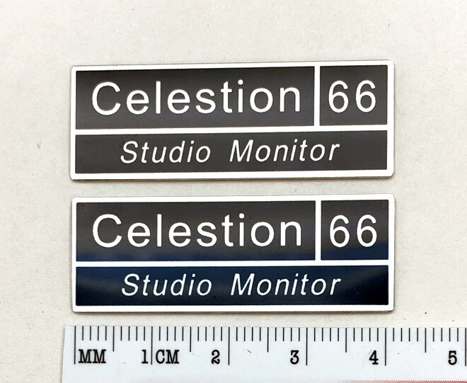 Celestion 66 Studio Monitor Speaker Badge Logo Emblem Aluminum Pair