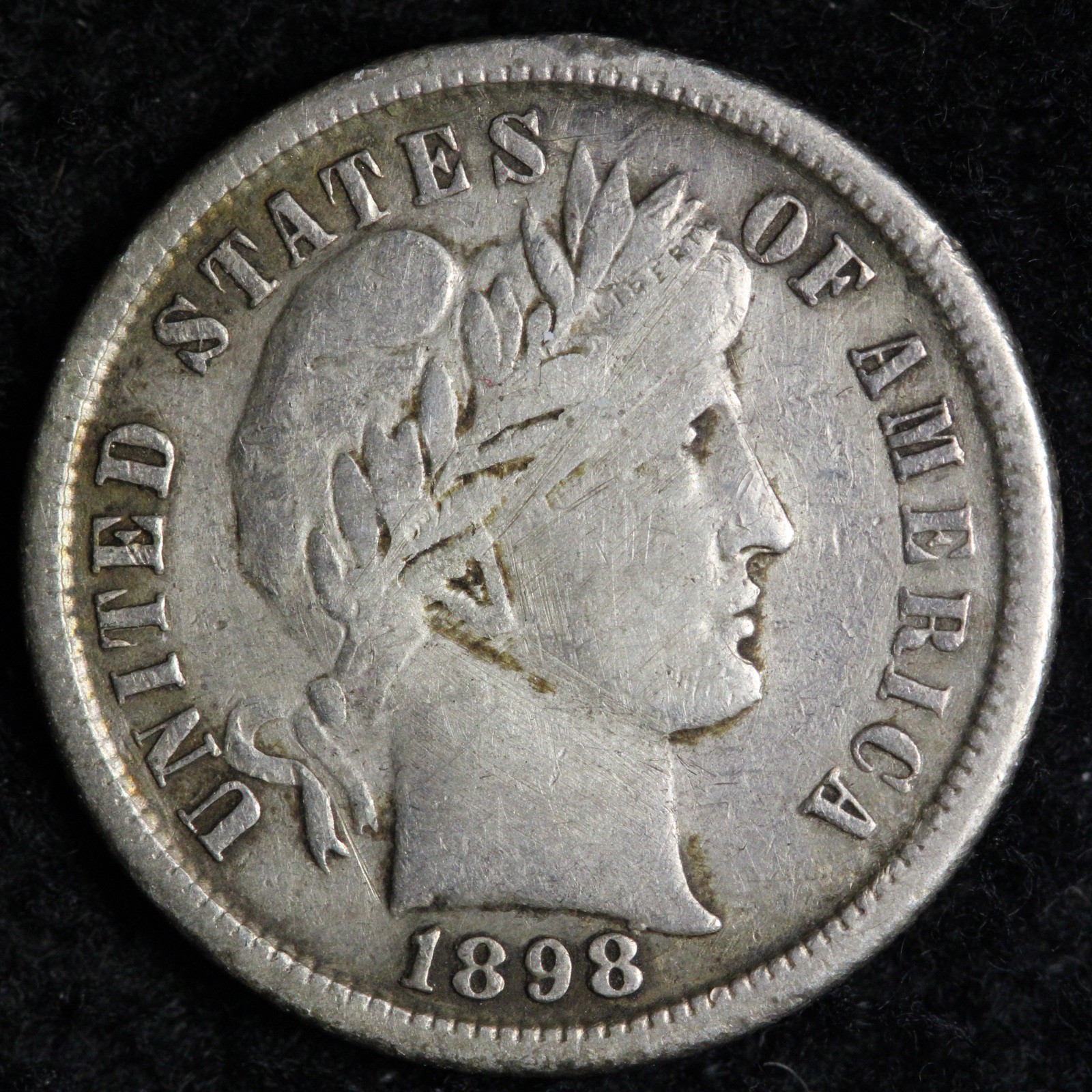 1898-S Barber Silver Dime XF E334 ZSEM